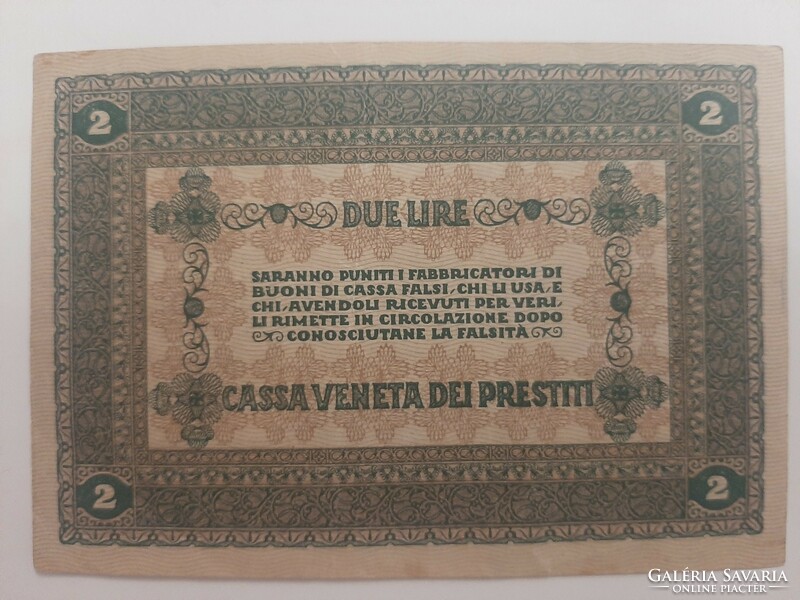 Italian 2 lire, lire Italy Venice 1918