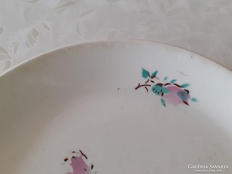 Régi Kispesti Gránit rózsás virágos lapos tányér 1 db