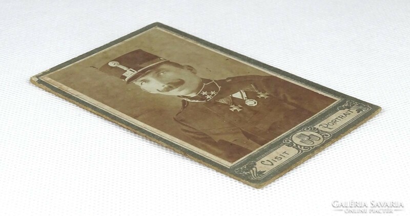 1J299 antique soldier photography business card