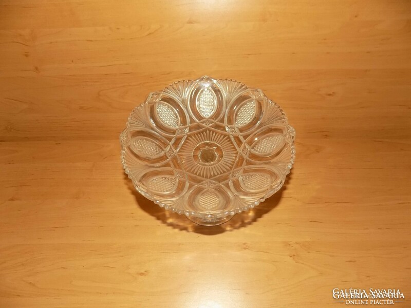 Antik talpas üveg tál 23 cm (4)