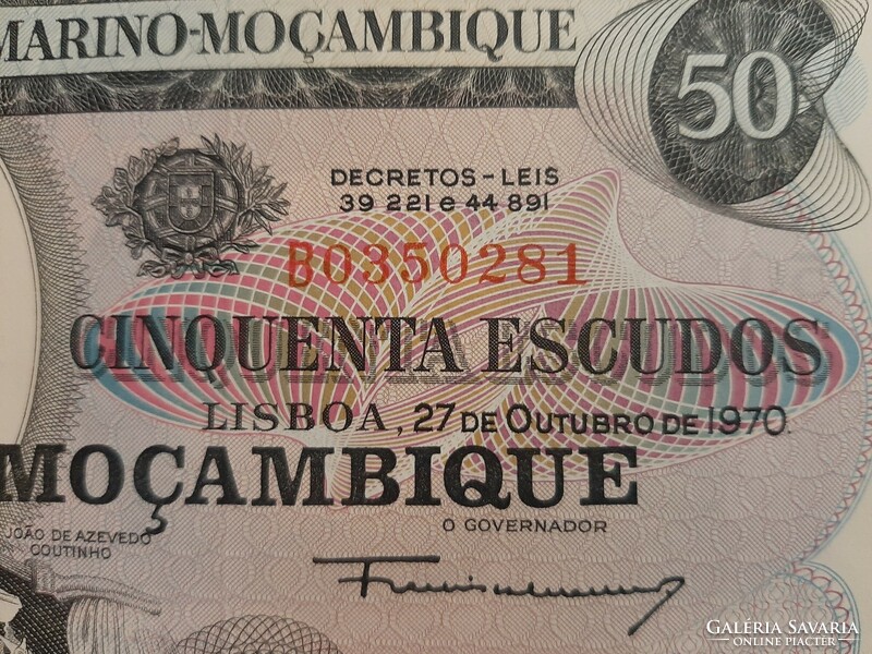 Mozambik 50 escudó  bankjegy  1970  szép állapot