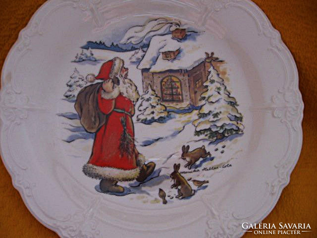 Monika heller cole signed Santa Claus, painted decorative plate