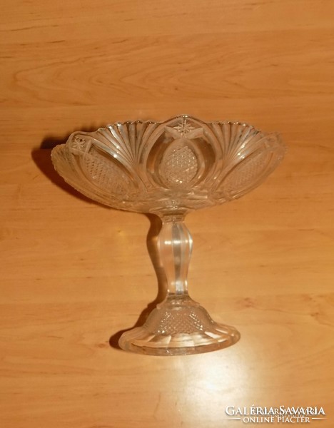 Antik talpas üveg tál 23 cm (4)