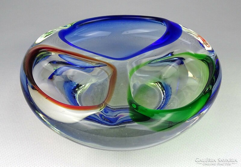 1J396 mid century blown glass Czech art glass ashtray 15.5 Cm