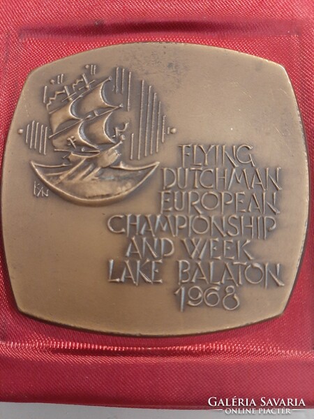 Flying sailing Dutch European Championship Balaton 1968 commemorative plaque, coin rare
