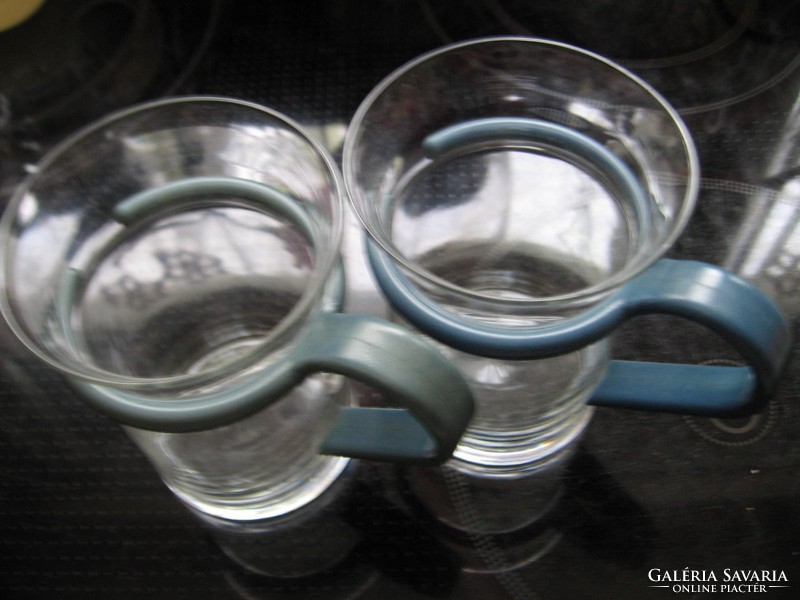 Pair of retro tea and Irish coffee glasses