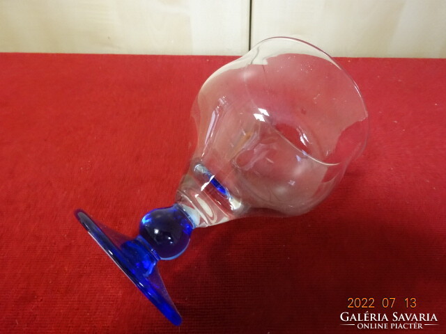 Blue goblet with a base, height 14.5 cm. He has! Jokai.