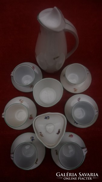 Ravenhouse retro porcelain mocha set with complete sugar holder and whipped cream holder