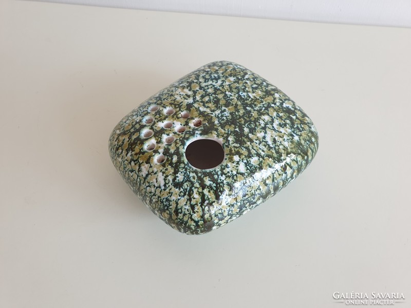 Old retro arts and crafts marked large ceramic ikebana pebble vase planter