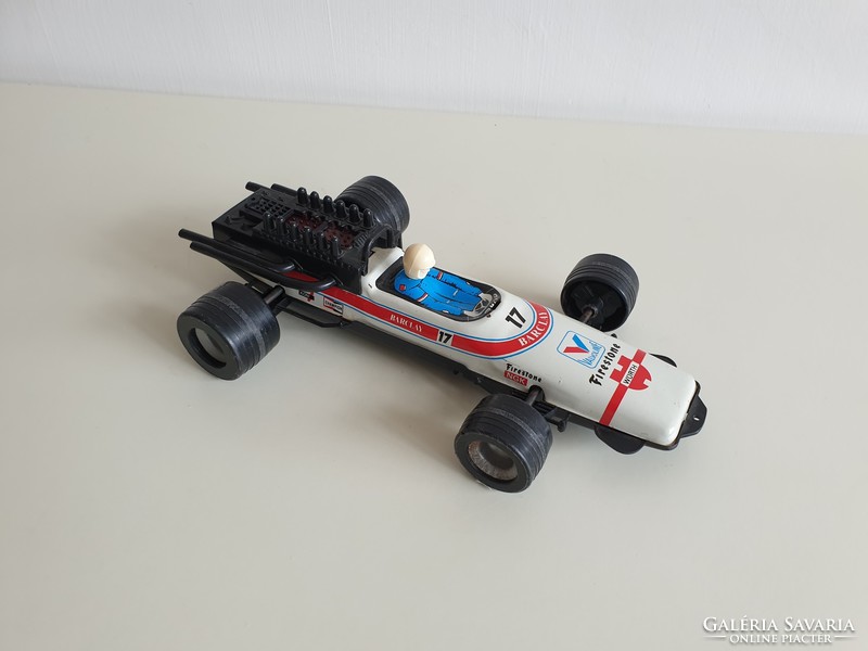 Old retro metal and plastic toy racing car car 29.5 cm disc toy