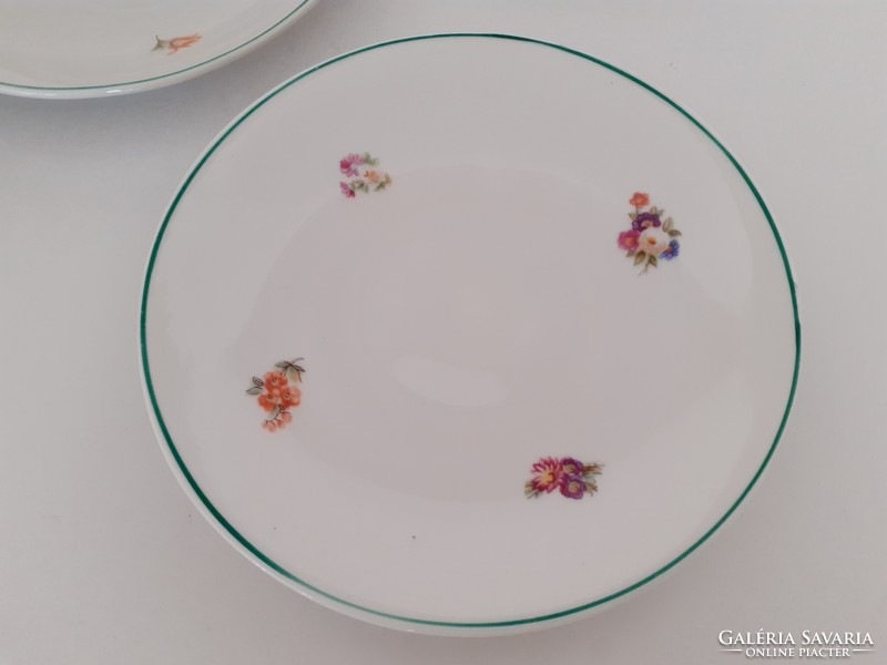 Old 5 pcs Hólloháza porcelain tea saucers with flowers