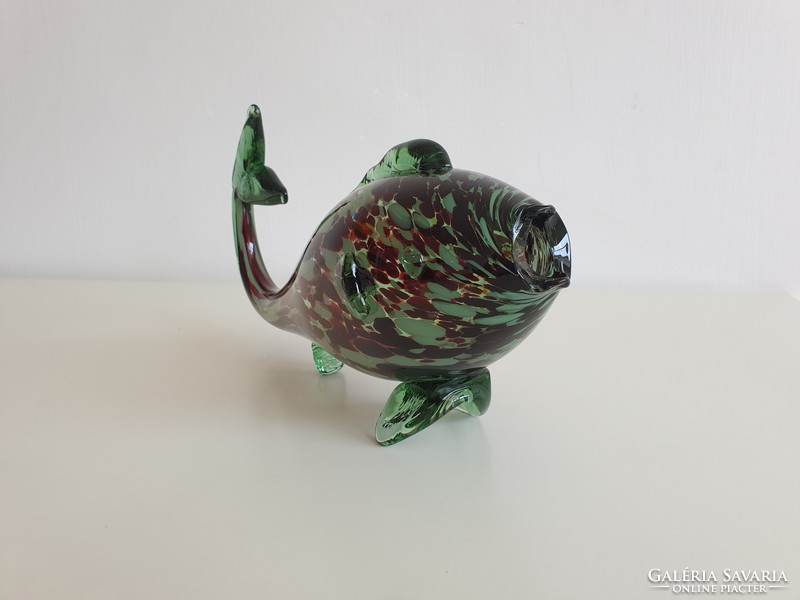 Old retro large size glass fish glass fish ornament ornamental glass