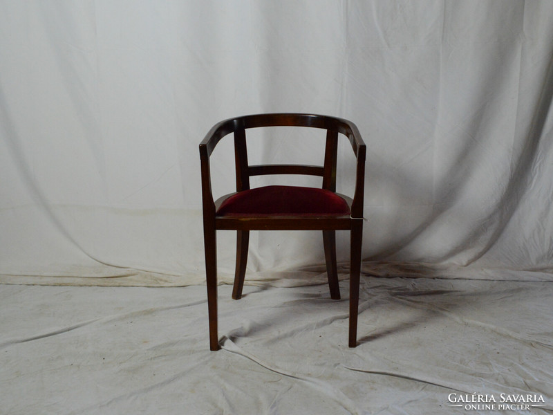 Antique Art Nouveau armchair (burgundy fabric)