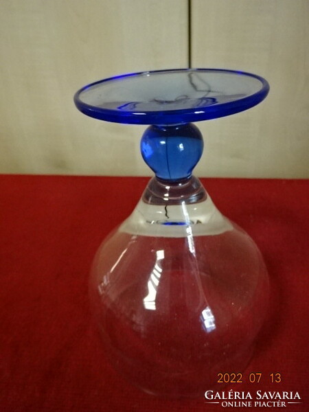 Blue goblet with a base, height 14.5 cm. He has! Jokai.