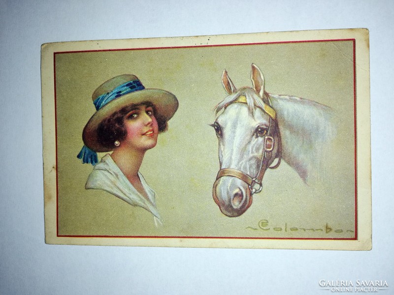 Szignált, lovas grafikai művészlap 1922.   251.