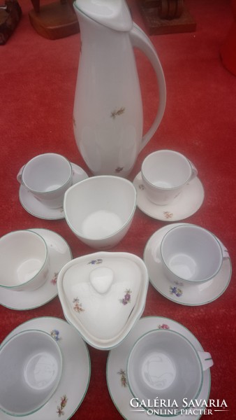 Ravenhouse retro porcelain mocha set with complete sugar holder and whipped cream holder