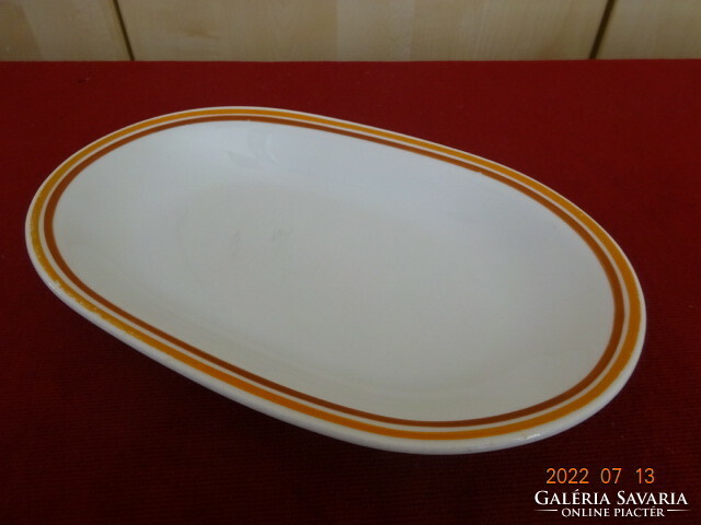 Alföldi porcelain brown striped oval plate. He has! Jokai.