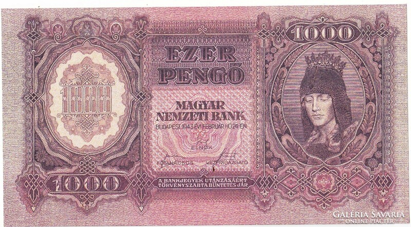 Magyarország 1.000 pengő  REPLIKA 1943 UNC