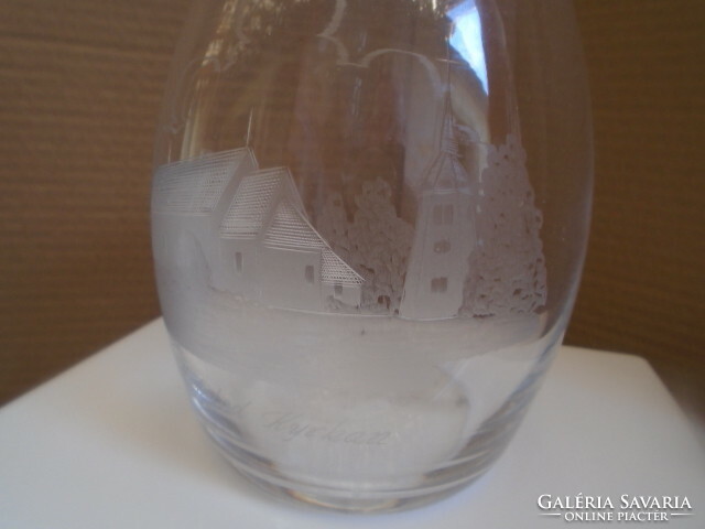 Kosta & Boda szignált különleges üveg exkluziv váza igen nehéz﻿ egy szép jelenettel