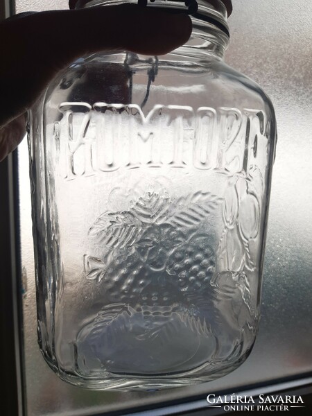 Retro very beautiful, decorative rum topf glass with buckle