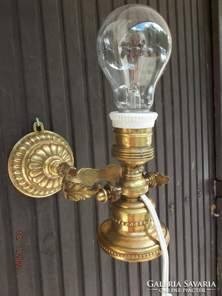 Old large copper table and wall lamp ------ tilting lamp - ship lamp -36-