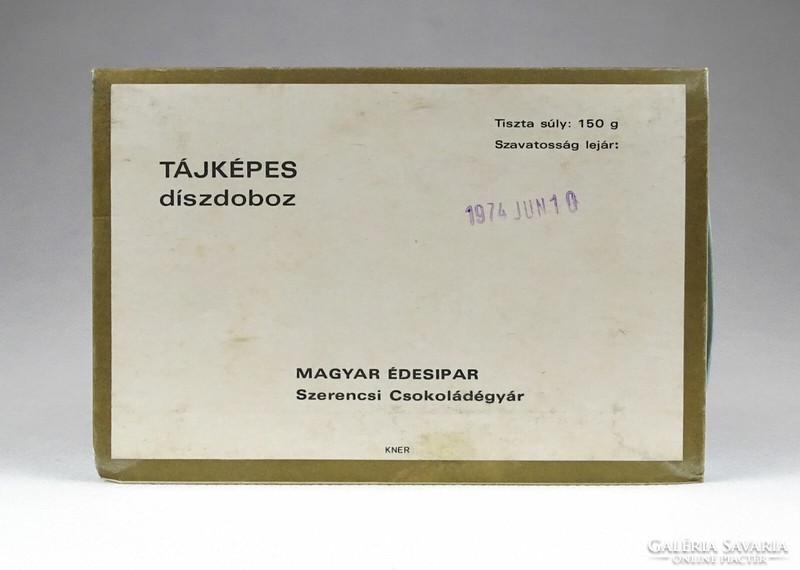 1J765 Magyar Édesipar Szerencsi Csokoládégyár tájképes díszdoboz 1974