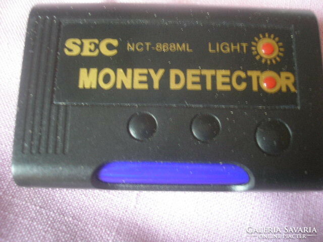 Retró zseb  Money detector Hamis pénzjegy bélyeg vizsgáló uv lámpás dobozában eladó