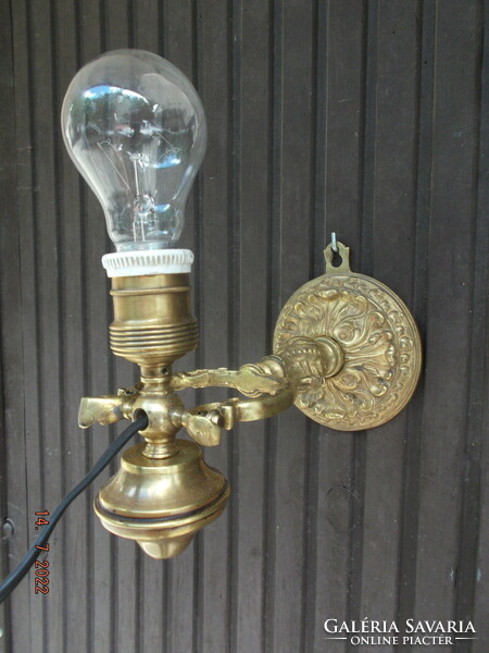 Old large copper table and wall lamp ------ tilting lamp - ship lamp -35-