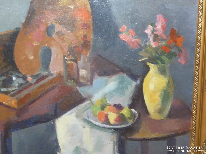 Ferenc doór for sale: oil on canvas, gallery painting entitled Flower still life