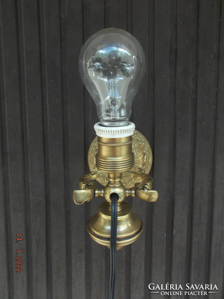 Old large copper table and wall lamp ------ tilting lamp - ship lamp -35-