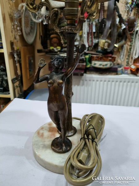 Old restored copper figural table lamp