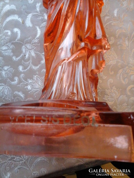 Tk antique Murano artwork 1800s Jesus statue with the gentleman's glass Latin inscription 2.5 Kg 31-cm