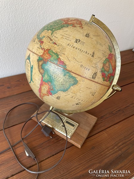 Antique illuminated globe 30 cm