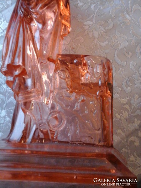 Tk antique Murano artwork 1800s Jesus statue with the gentleman's glass Latin inscription 2.5 Kg 31-cm