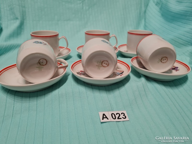 A023 hólloháza flower pattern coffee cups 6 pcs
