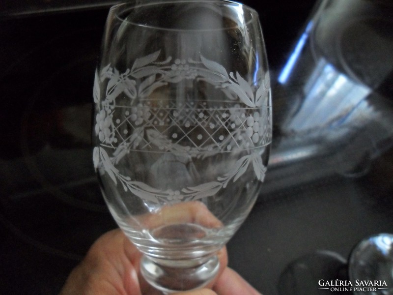Pair of polished, monogrammed j k and g k hubner kristall salzburg glasses