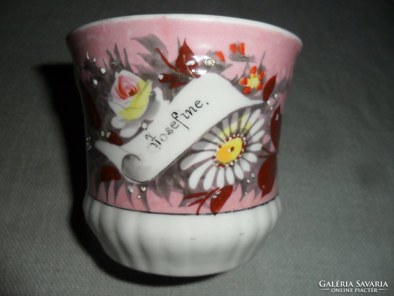 Large pink antique commemorative mug