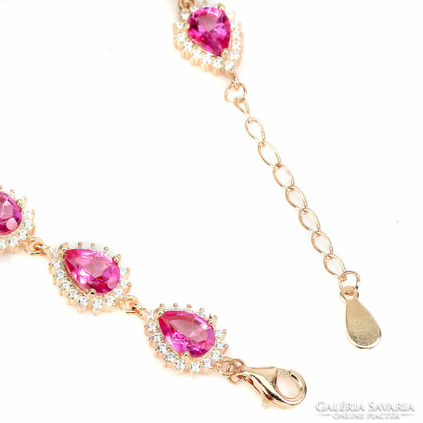Real rose-colored topaz 925 sterling silver
