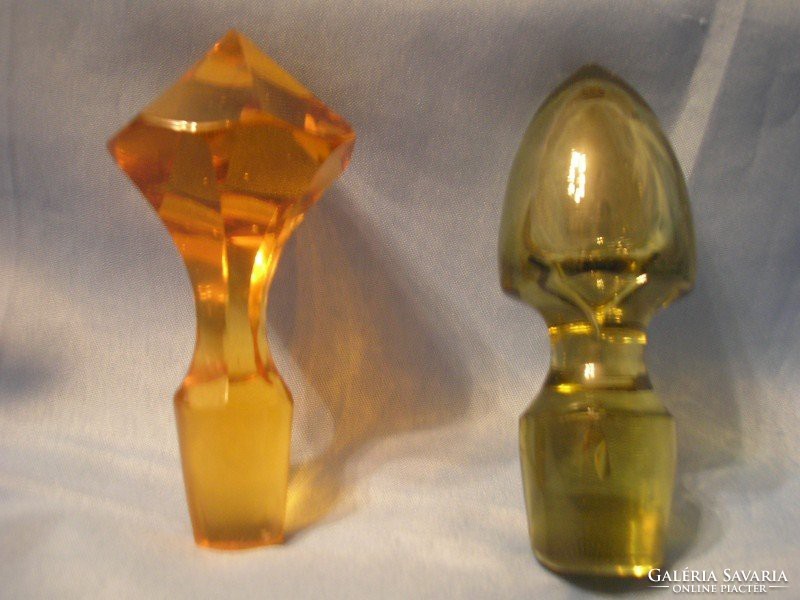 2 Polished plugs, honey amber, uranium green rarities for sale together