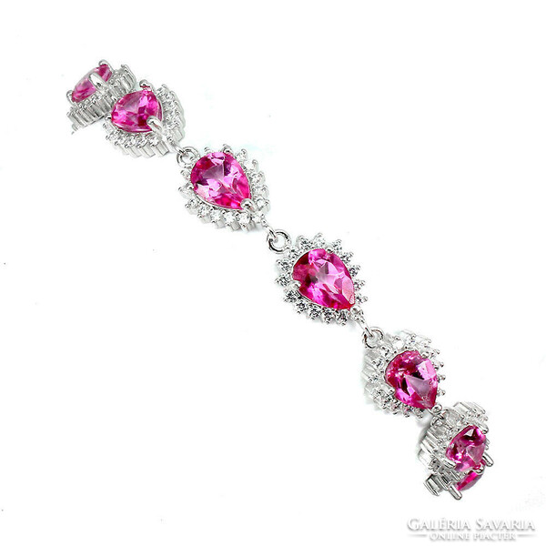 Real rose-colored topaz 925 sterling silver
