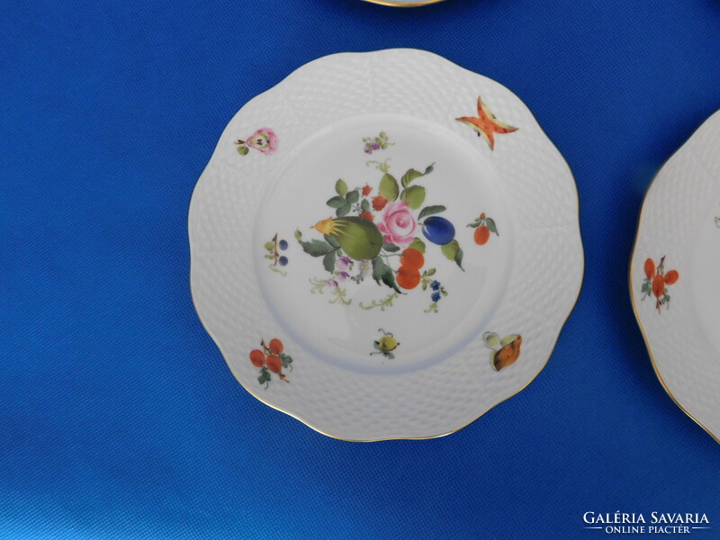 Set of 6 cookie plates with Herend fruit pattern