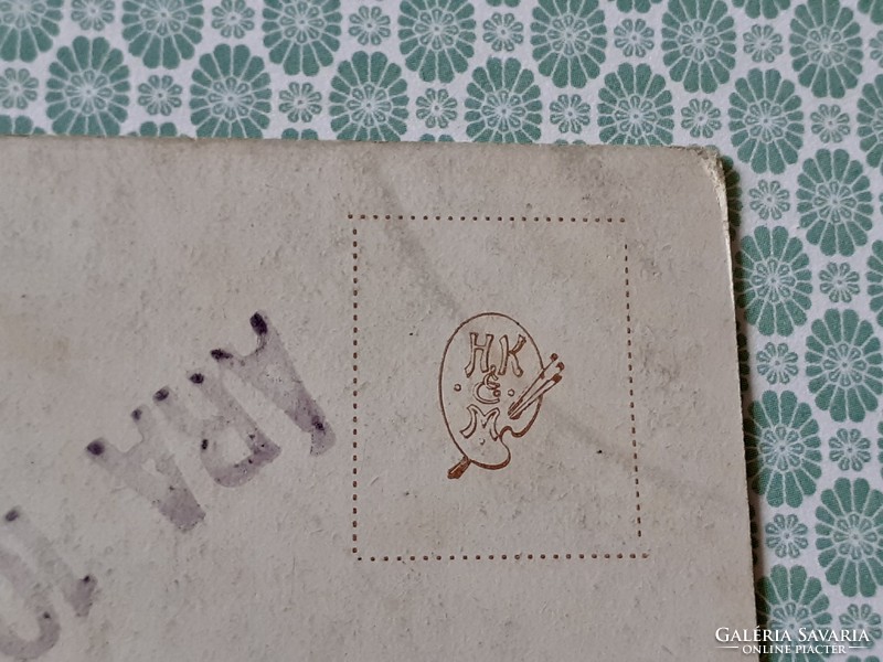 Régi vallási képeslap kis Jézus jászolban művészi levelezőlap