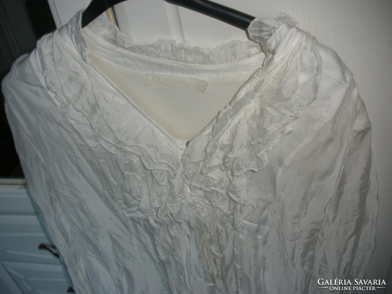 Silk cream white top, blouse