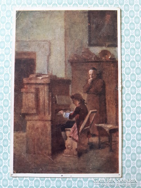 Old postcard 1917 wiener kunst art postcard
