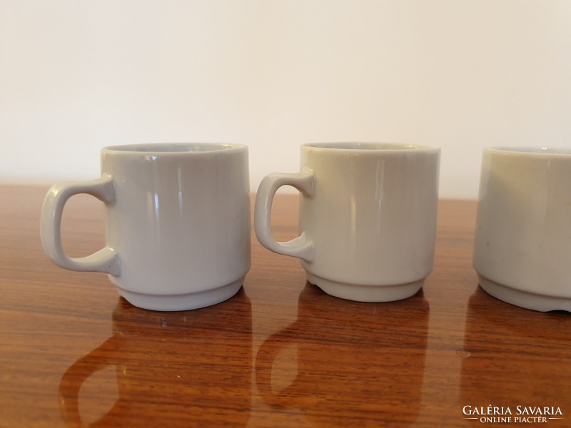 Old Zsolnay porcelain retro white coffee cup 4 pcs