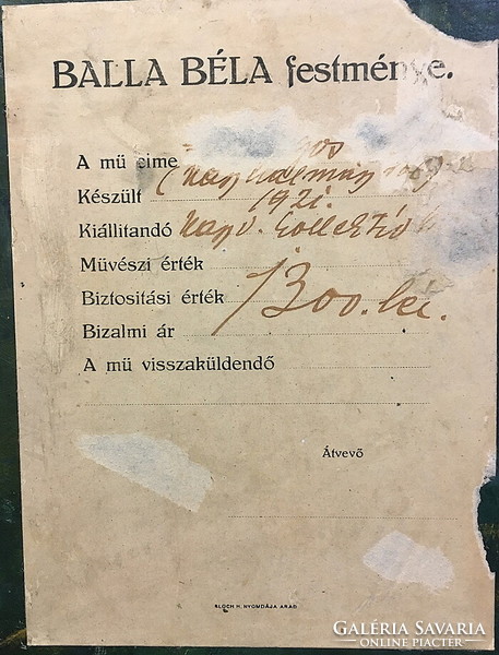 Balla Béla (1882 - 1965):Parasztház,aukción szerepelt,66 x 76,5 cm,olaj,karton