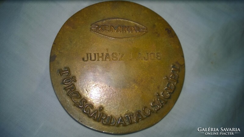Bronze plaque insignia of Dr. Helvey Tivadar, Chemical Guard anno