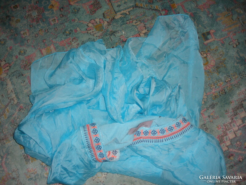 Silk 100% silk turquoise blue loose, airy top