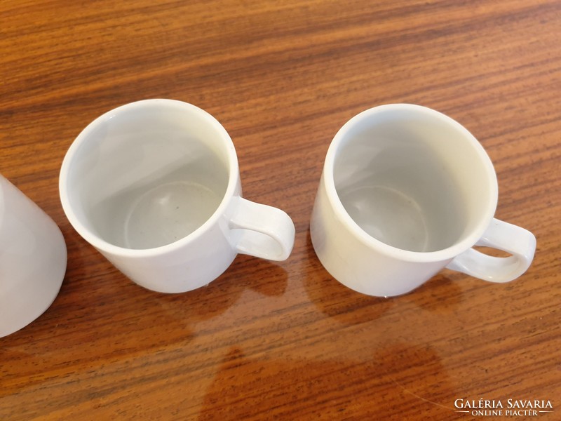 Régi Zsolnay porcelán retro fehér kávés csésze 4 db