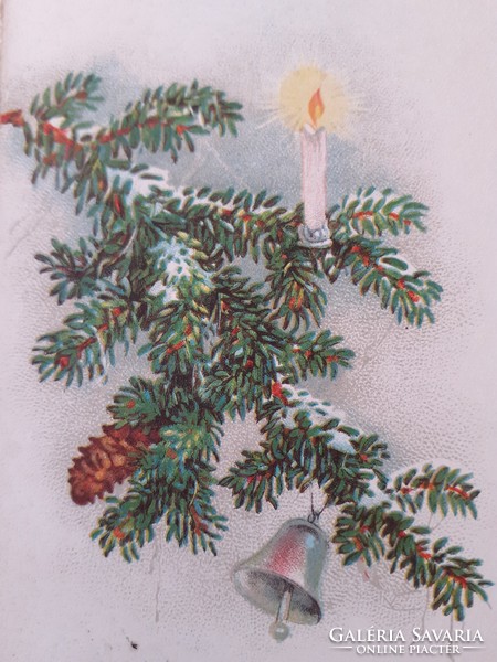Régi karácsonyi képeslap 1926 fenyőág levelezőlap